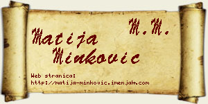 Matija Minković vizit kartica
